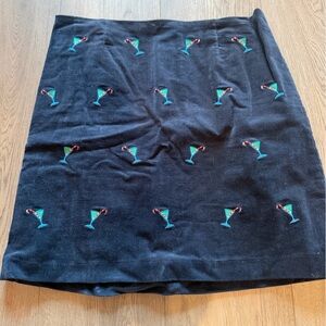 Castaway Black Skirt with Embroidered Design